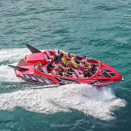 Alesta Marine Luxury Commercial Jet Boat BLUE New Fiber Glass Entertainment Speed Boat Best Quality White Ocean Sea Lake River