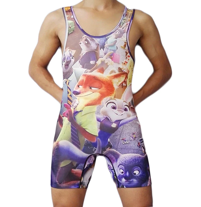 Underwear Men One-piece Undershirt Wrestling Singlet Breathable Sleeveless Bodysuit Wrestling Clothes