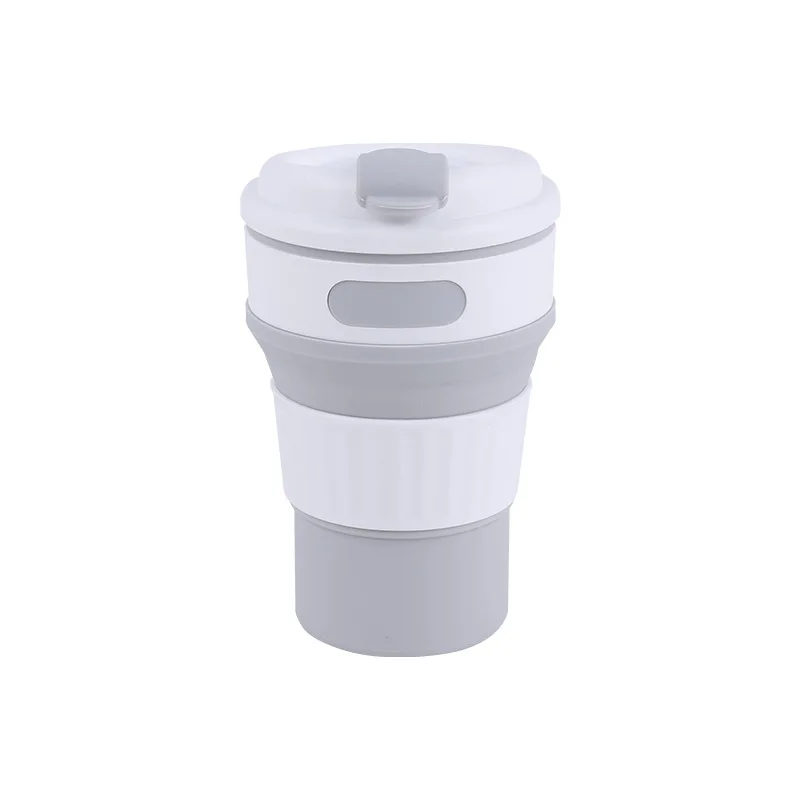 350 Ml Custom Logo Hot Selling 2024 Silicone Coffee Cup Outdoor Reusable  With Lid Folding Camping Tea Cups