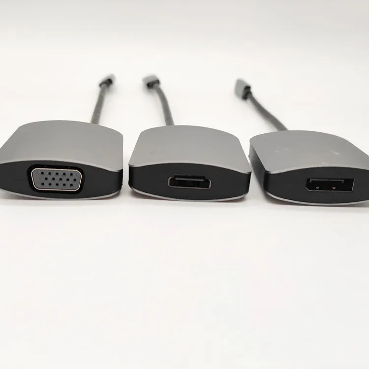 factory wholesales USB C to VGA Adapter 2 in 1 Hub USB3.0 Type C to 4K30Hz 1080P30Hz VGA