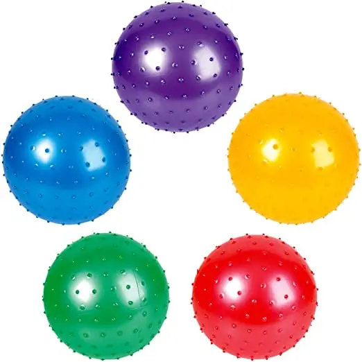 7 Inch Knobby Balls Assorted Colors 5 Pack
