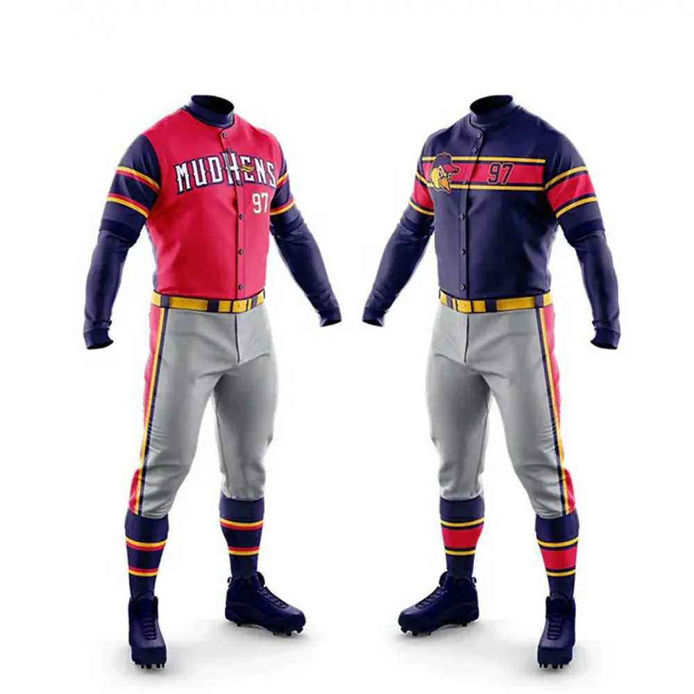 Custom Logo Sublimation Printed Sports Wear Team Baseball Uniform Jersey Baseball & Softball Wear Shirts & Top  Quick Drying