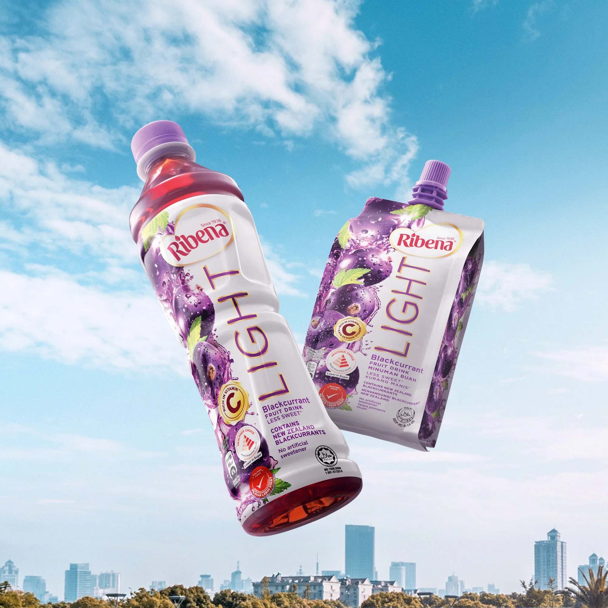 [Hot Deal] Flavorful Blackcurrant Juice with Innovative Taste Ribena RTD Pet Bottle Light 24 x 450ml
