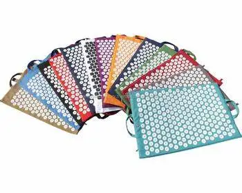 Natural Linen Acupressure Mat Foot Shakti Camellia Plastic Spikes Massage Akkupressur Mat and Pillow Set