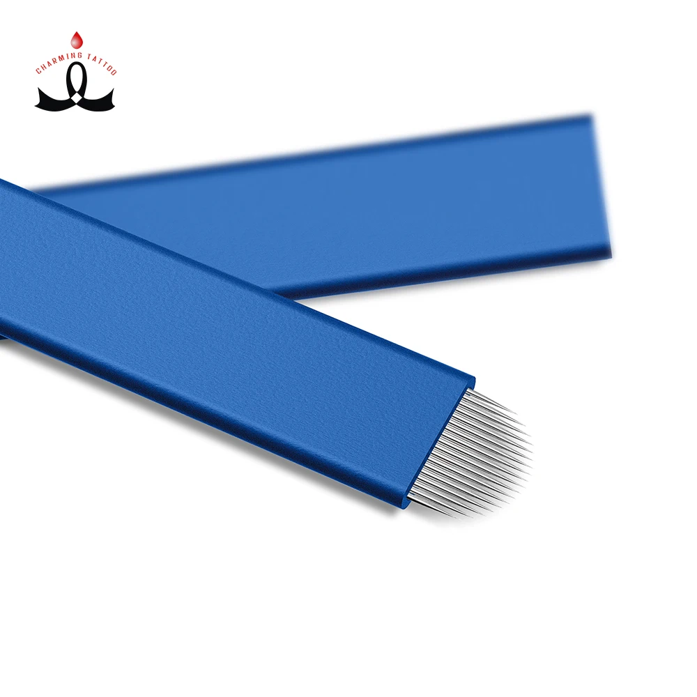 Lushcolor High Quality Blue Factory Price  Microblading 0.15mm NANO Flex MicroBlade Tattoo needles For Tattoo Microblading