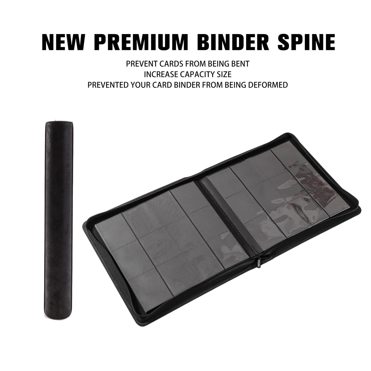 customize trading card binder top loader binder portable PU Leather collection top loader card album trading toploader binder