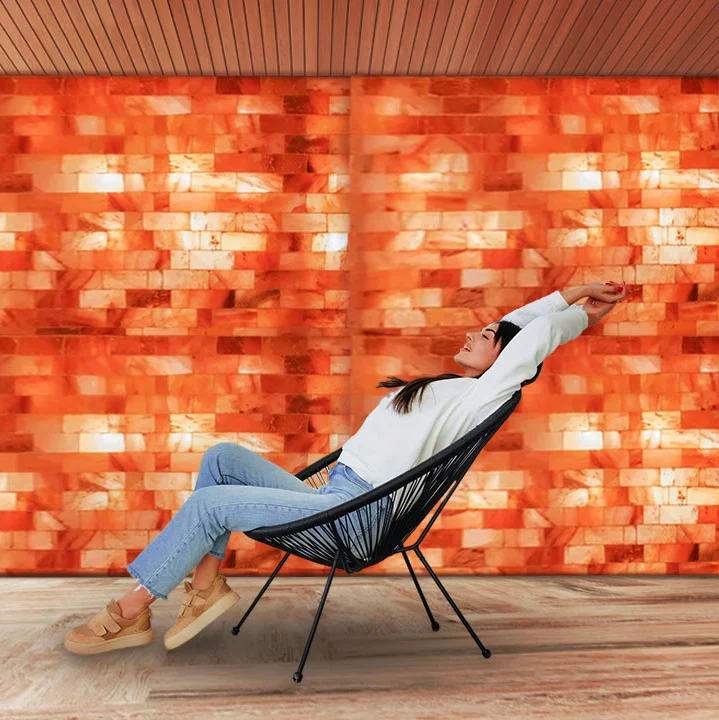 Organic Natural Himalayan Pink Salt Tiles Carved Angel Style Wall Decoration Bricks Chunky Himalayan Salt for Home Decor
