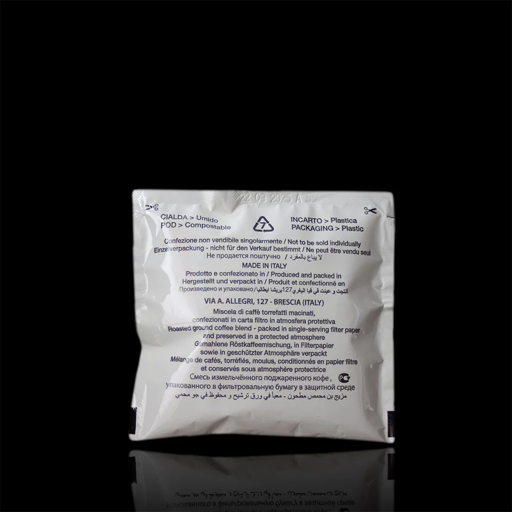 Top Quality Made in Italy Roasted Ground Coffee Paper Pods Italian Coffee 80 Double Dose Pods Box BAR RESTAURANT DOUBLE COFFEE