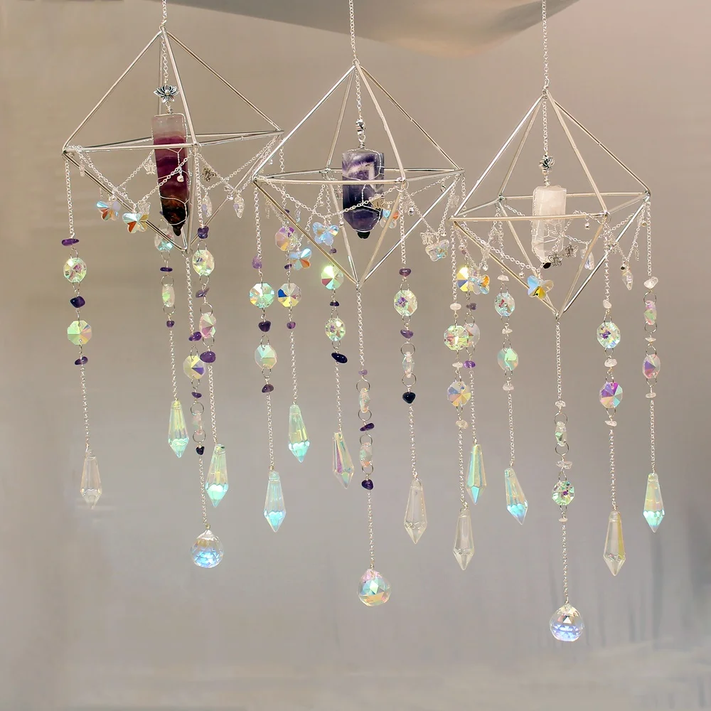 Wholesale High Quality Sun Element Suncatcher Rose Quartz Sun Catcher Crystal Hanging