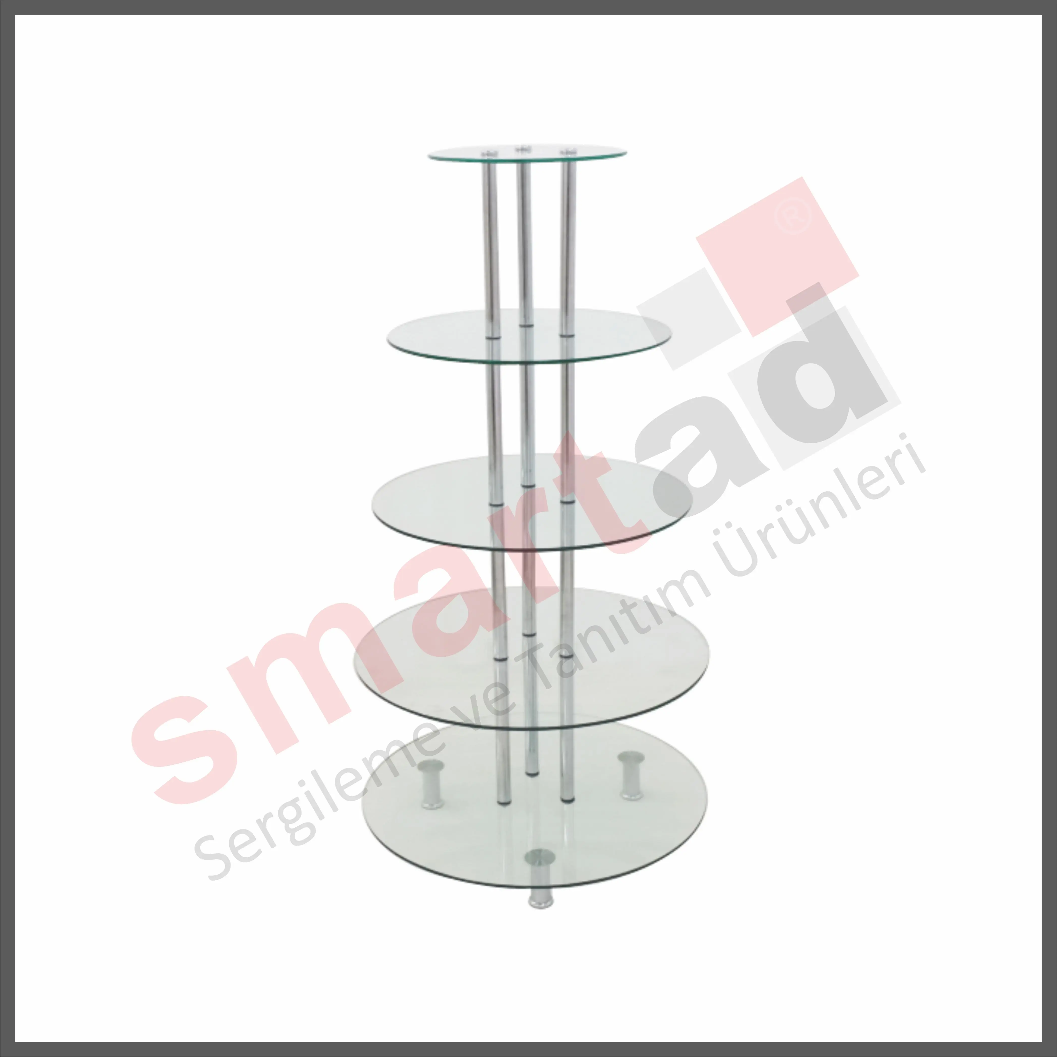 High Quality Round Cycle Glass Material Display Showcase Glass Display Racks Round Glass Shelf Stand