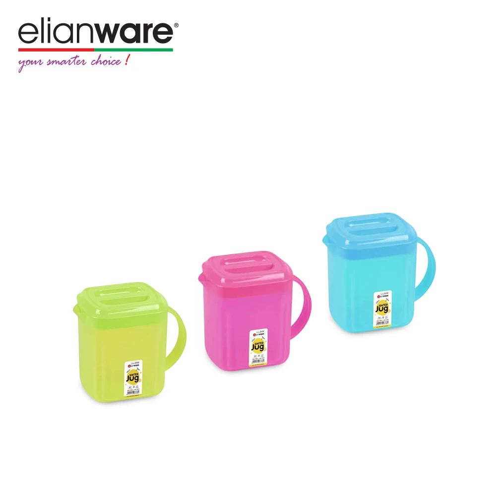 Elianware Colorful Large Capacity Rectangular Insulated Plastic Water Jug Pitcher Beverage Jug with Lid Cover and Handle