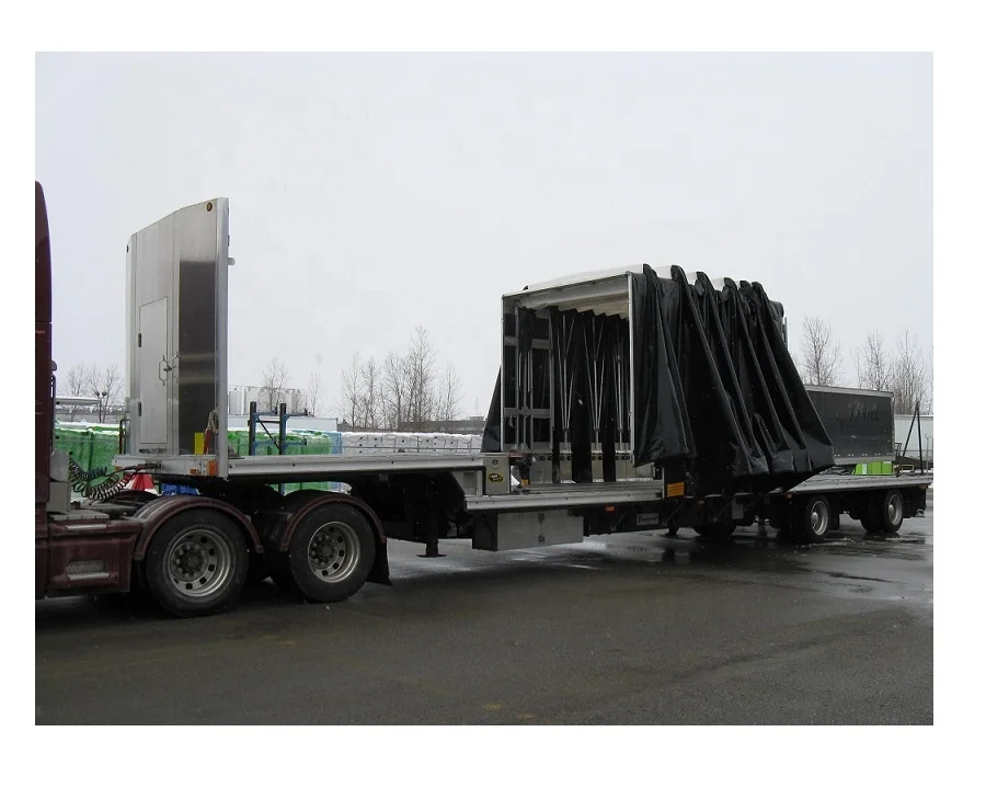 flatbed step deck trailer conestoga sliding rolling tarp system