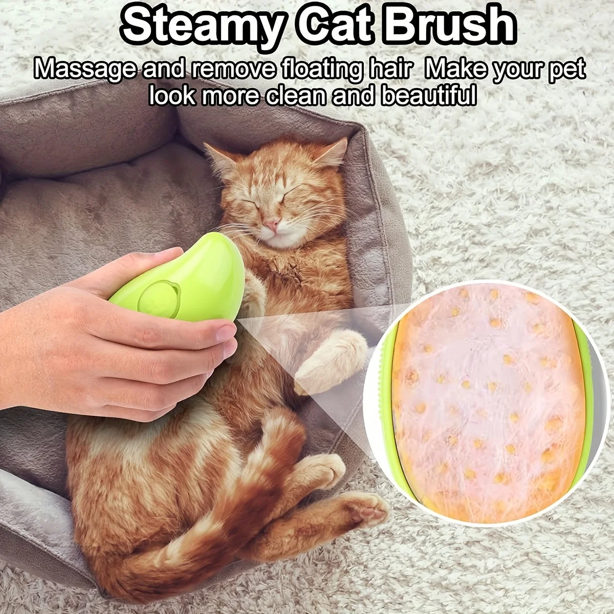 Cat Steam Brush Pet Brush with Release Button Cat Grooming Tools Self Cleaning Dog Cleaning Brush Cat Products