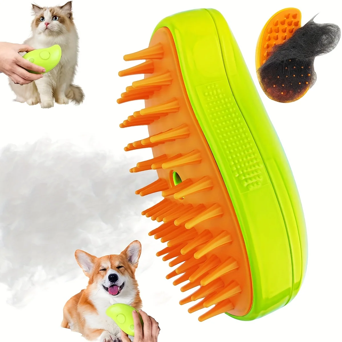 Cat Steam Brush Pet Brush with Release Button Cat Grooming Tools Self Cleaning Dog Cleaning Brush Cat Products