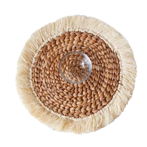 Nice style best selling Water Hyacinth Kitchen Mats round placemat wicker placemat from Vietnam for tabletop kitchen decoration