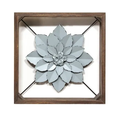 Good Selling Wall Art Home Interior Display Metal Wall Art Living Room Frame Wall Hanging Fashion Flower Home Decoration