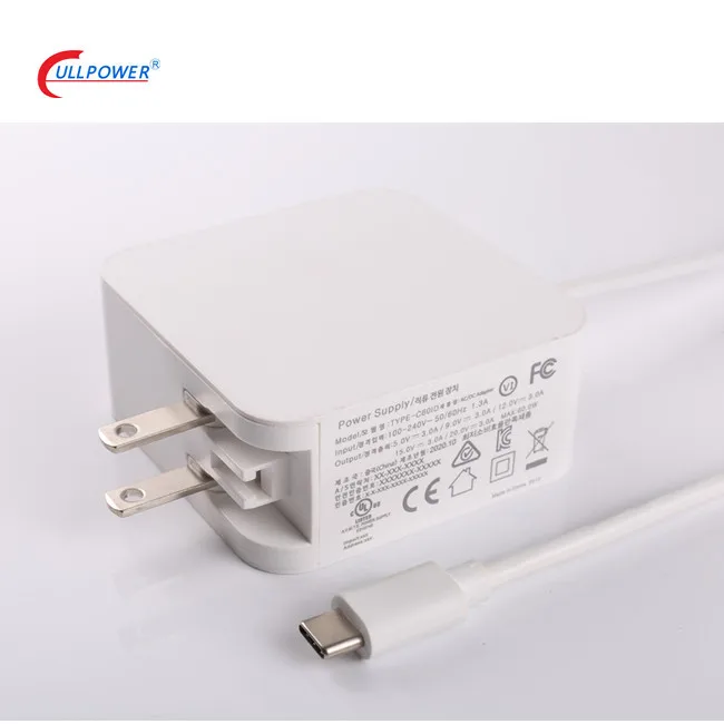 45W Type c charger pd adapter changing ac plug us eu uk kr cn jp India plug pd emarker function with pse kc rohs certification