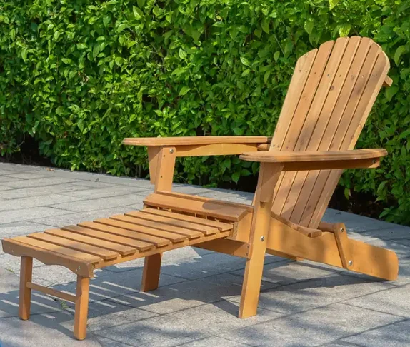 Home Garden Wooden Furniture Adirondack Chair With Ottoman