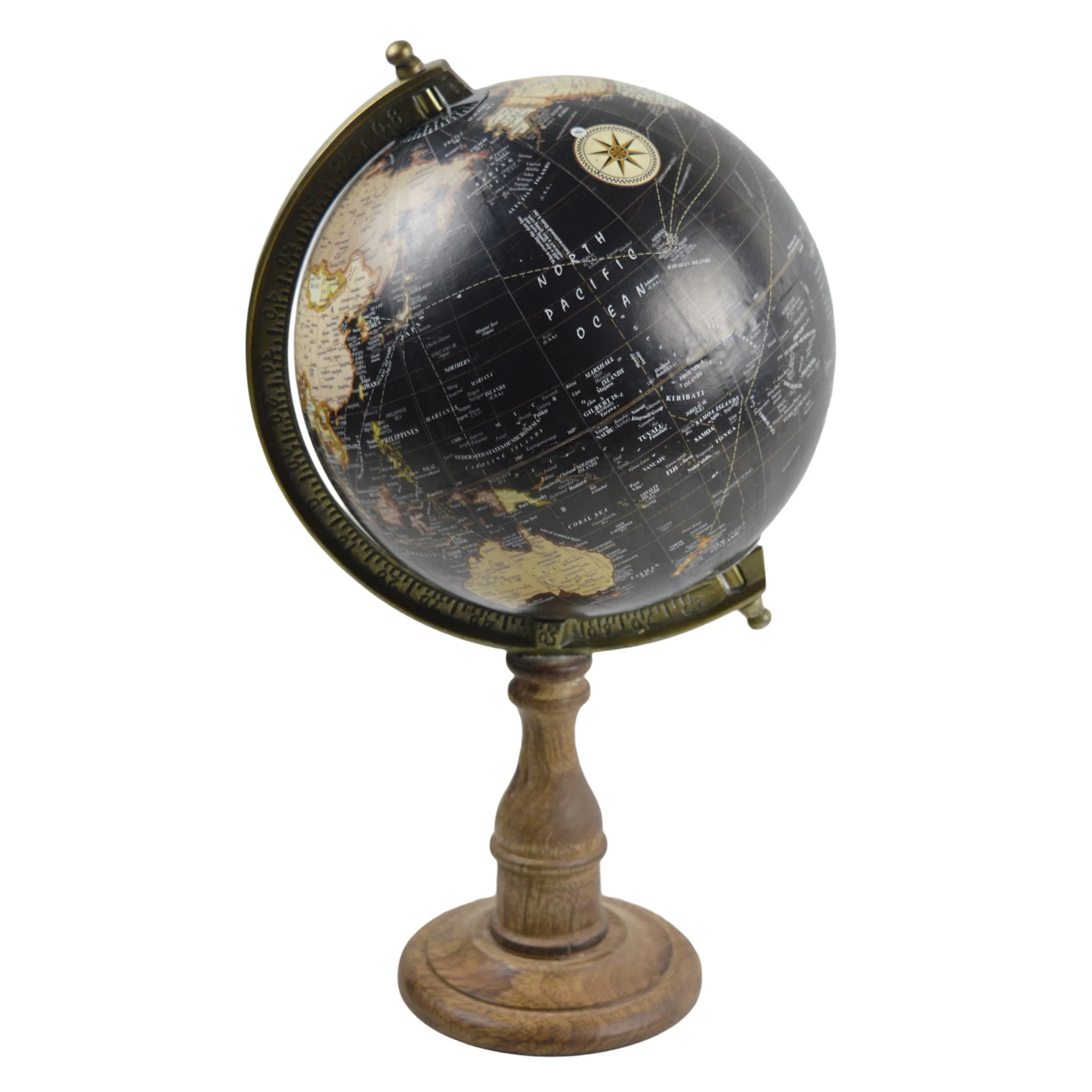 Factory Design Metal 40cm Large Globe With Colored Black Base Design For Indoor Table Decor Classic World Globes For Education
