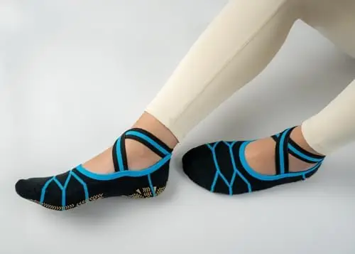 X-Cross Anti Slip Non Skid Barre Yoga Pilates Hospital Socks with grips for Adults Men Women