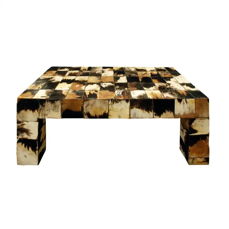Luxury Ox Horn Made Coffee Table Stylish Buffalo Ox Horn Made Round Square Coffee Dinning Tables Customize Size Cow Horn Table