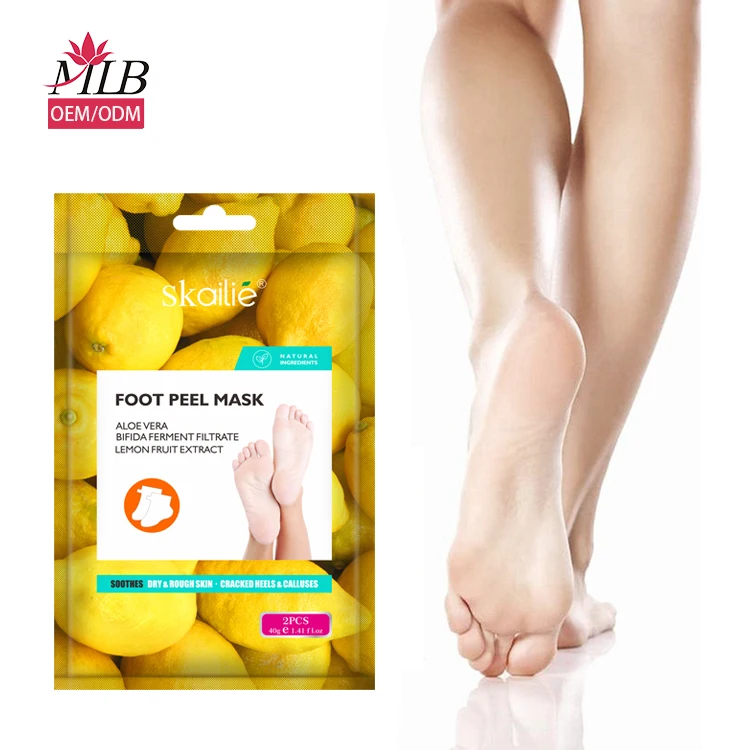Wholesale Private Label Organic Removal Calluses Exfoliating Coconut Lemon Foot Peel Mask Peeling Nourishing Spa Peel Foot Mask