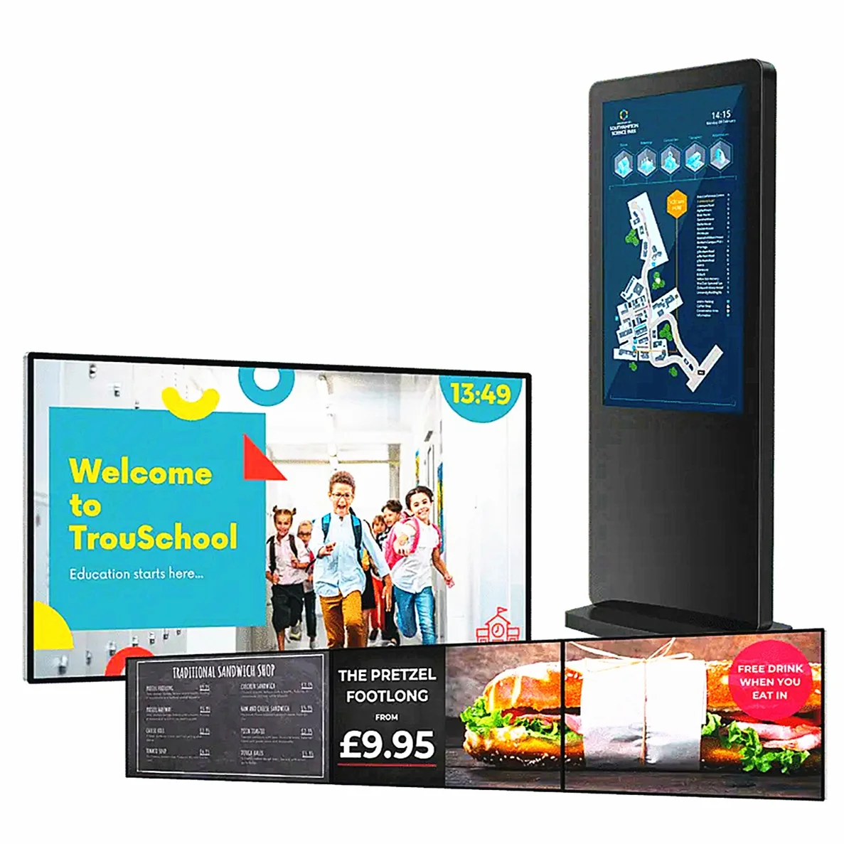 43 inch super bezel ultra thin 4K UHD NEW lcd digital signage wall mounted with windows 10 2+16G RK3288 Mainboard