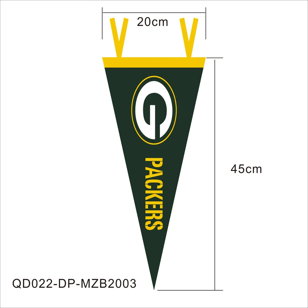 Promotion Advertising Sports Custom Felt Triangle Flag Pennant Banner NFL Football Fans Triangle Flag Banner