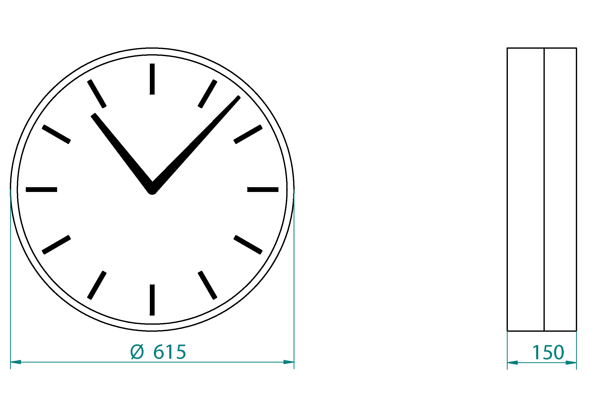 Made in Italy Embellished Modern Single Face Street Clock GPS Synchronization for Urban or Park setting Railway Station Style