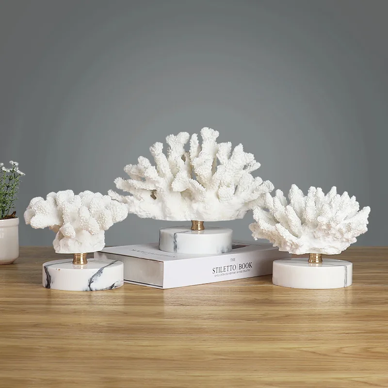 modern hotel home decoration coral ornaments statue art collection model room decorations