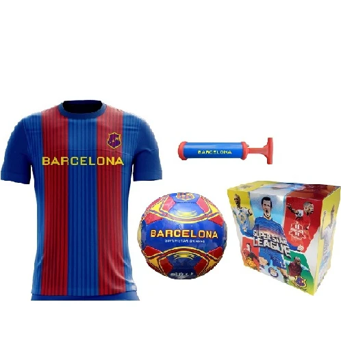 3 PC Set PVC Football, 100% Polyester T-shirt and Plastic Pump with Needle for Adults Players available at Wholesale Price