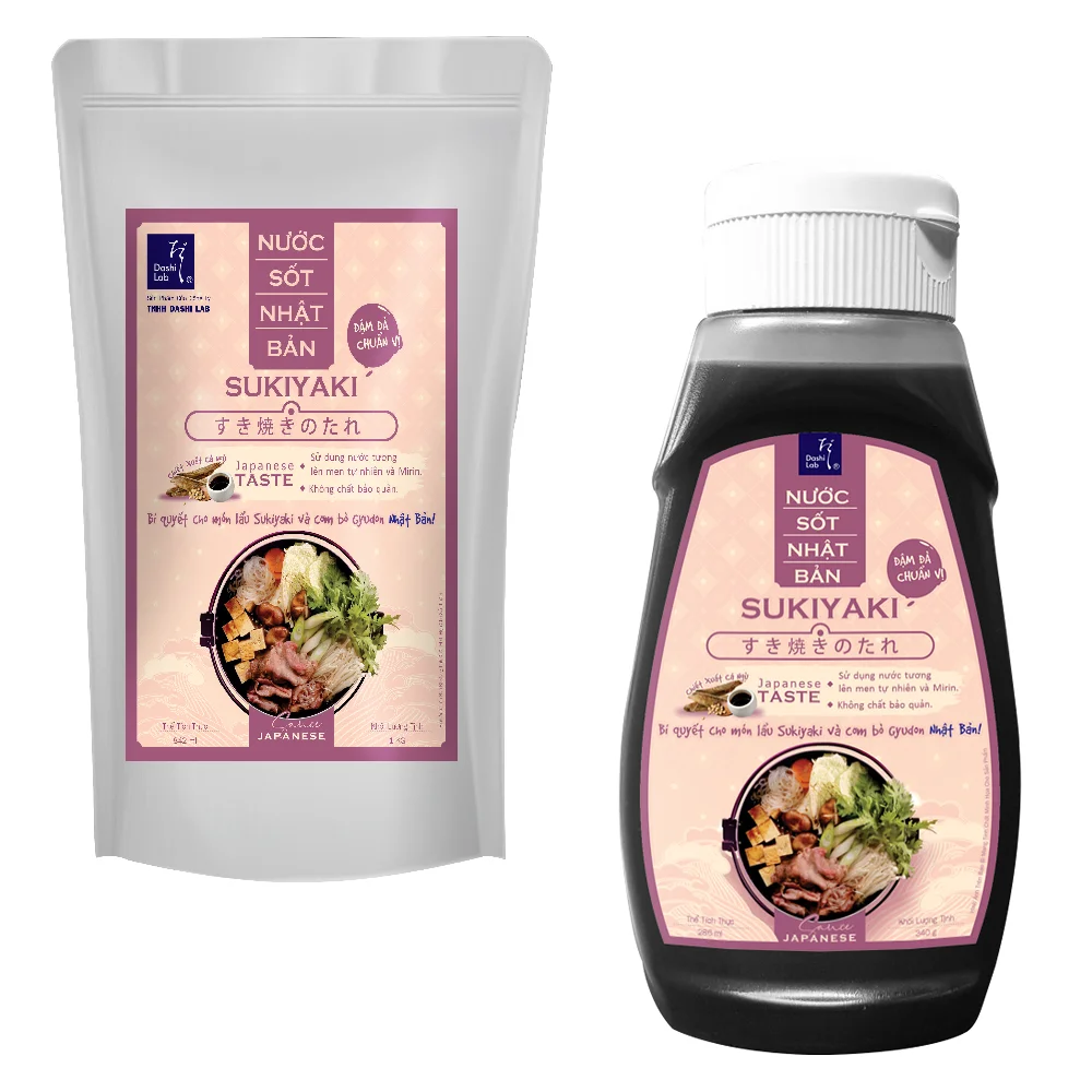 Vietnam High Quality OEM Private Label Japanese Beef Hotpot Sauce Sukiyaki Sauce With 1kg Sachet And Bottle Packing