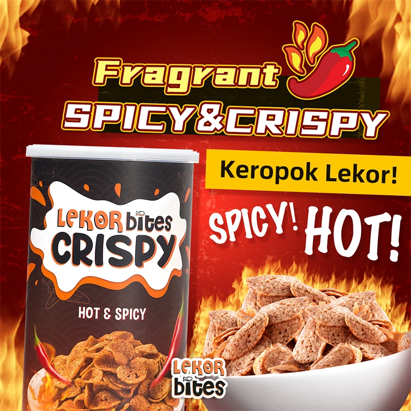 Premium High Grade Hot and Spicy Lekor Bites Crispy 200g Crunchy and Flavourful Seafood Snacks Made in Malaysia