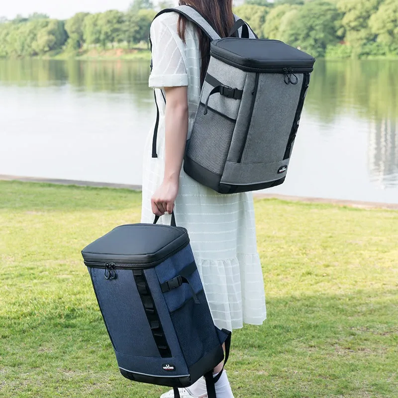 Hot Selling Cooler Backpack Bag Gray Blue Leak-Proof Ice Pack Double Color Waterproof Food Picnic Insulated Thermal Backpack Bag