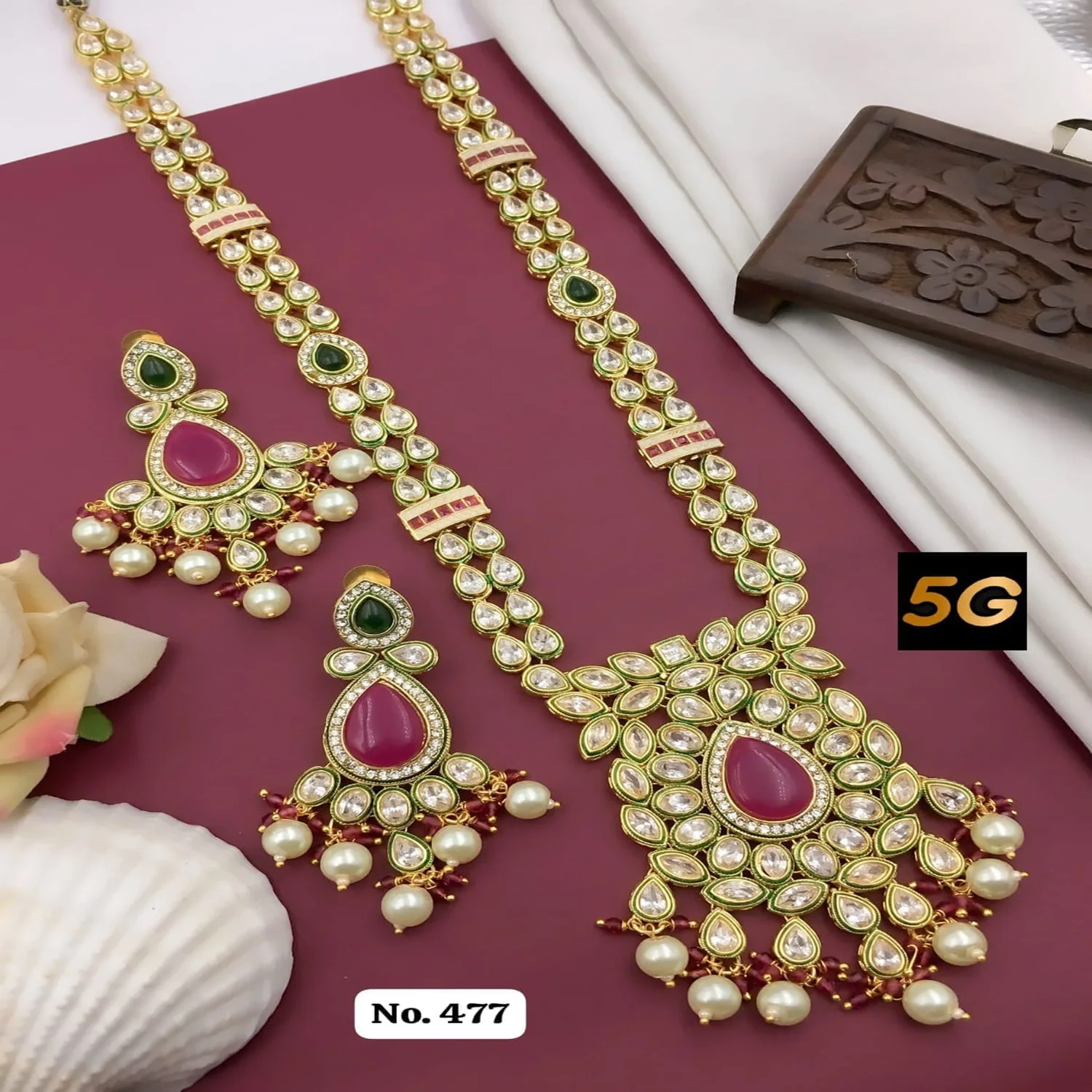 Индийский оптовый Производитель Mota Kundan Тяжелый комплект ювелирных изделий Дубай ожерелье для женщин реальные модные ювелирные наборы