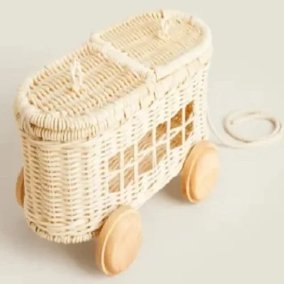 Детская тележка из ротанга
