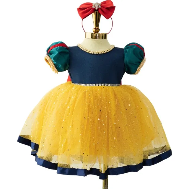 2 Top-Notch Large Size Snow White Cartoon Costume Beaded Princess Dress for Baby Girls for Party OEM ODM from Vietnam
