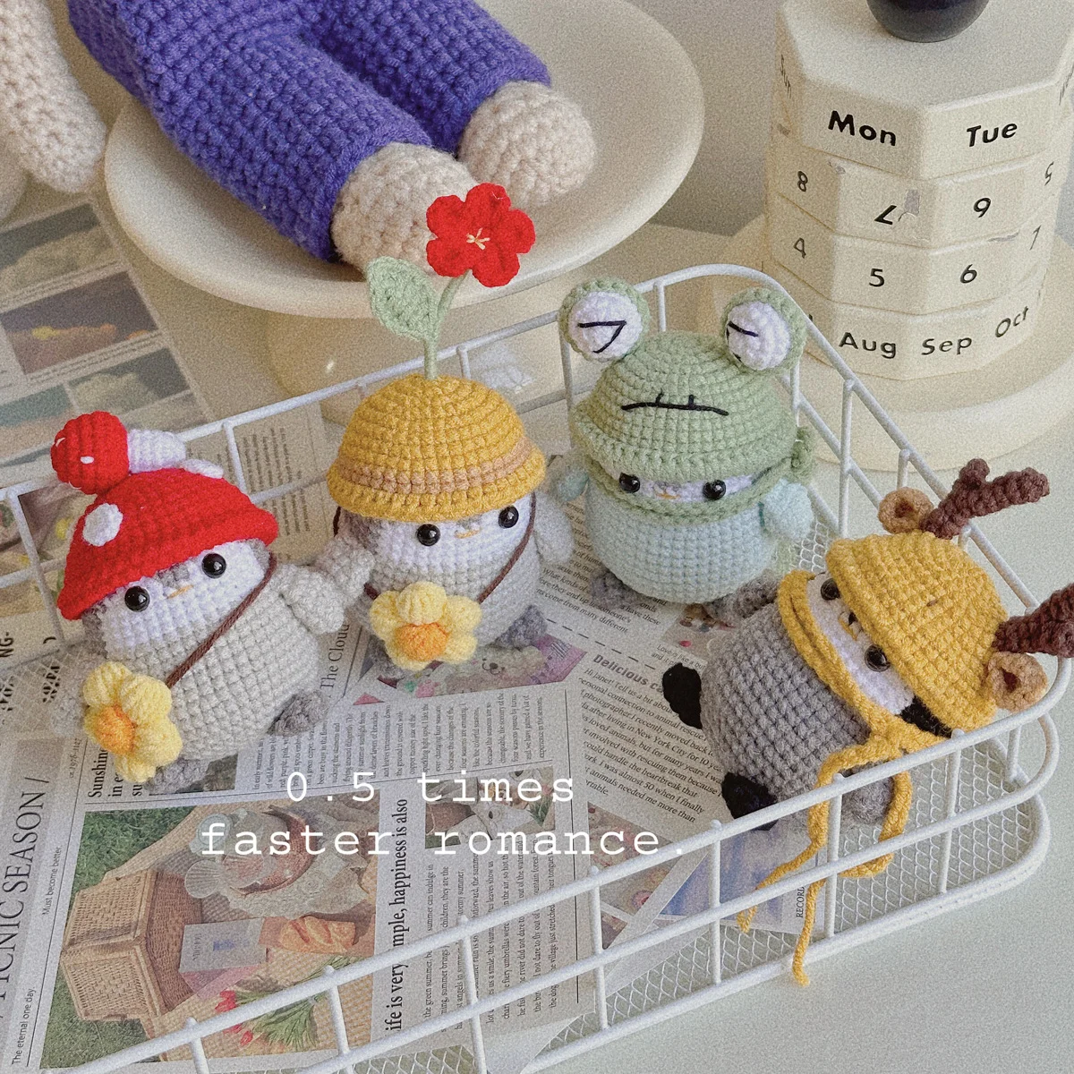 Little Penguin Handmade Wool Crochet Doll Pendant Finished Cute Cartoon Doll DIY Bag Pendant