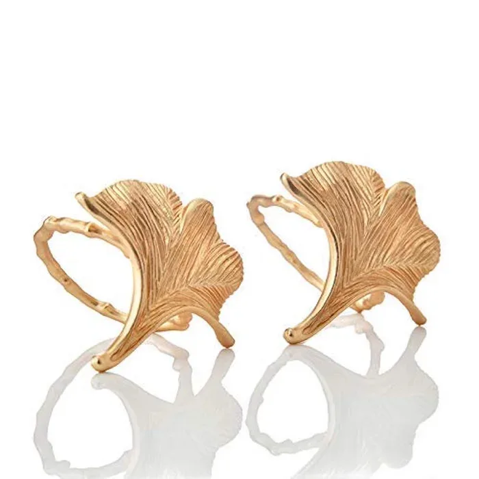 Premium Quality Gold Plated Metal Napkin Ring For Dining Table Decoration Centerpieces Dotted Napkin Holder