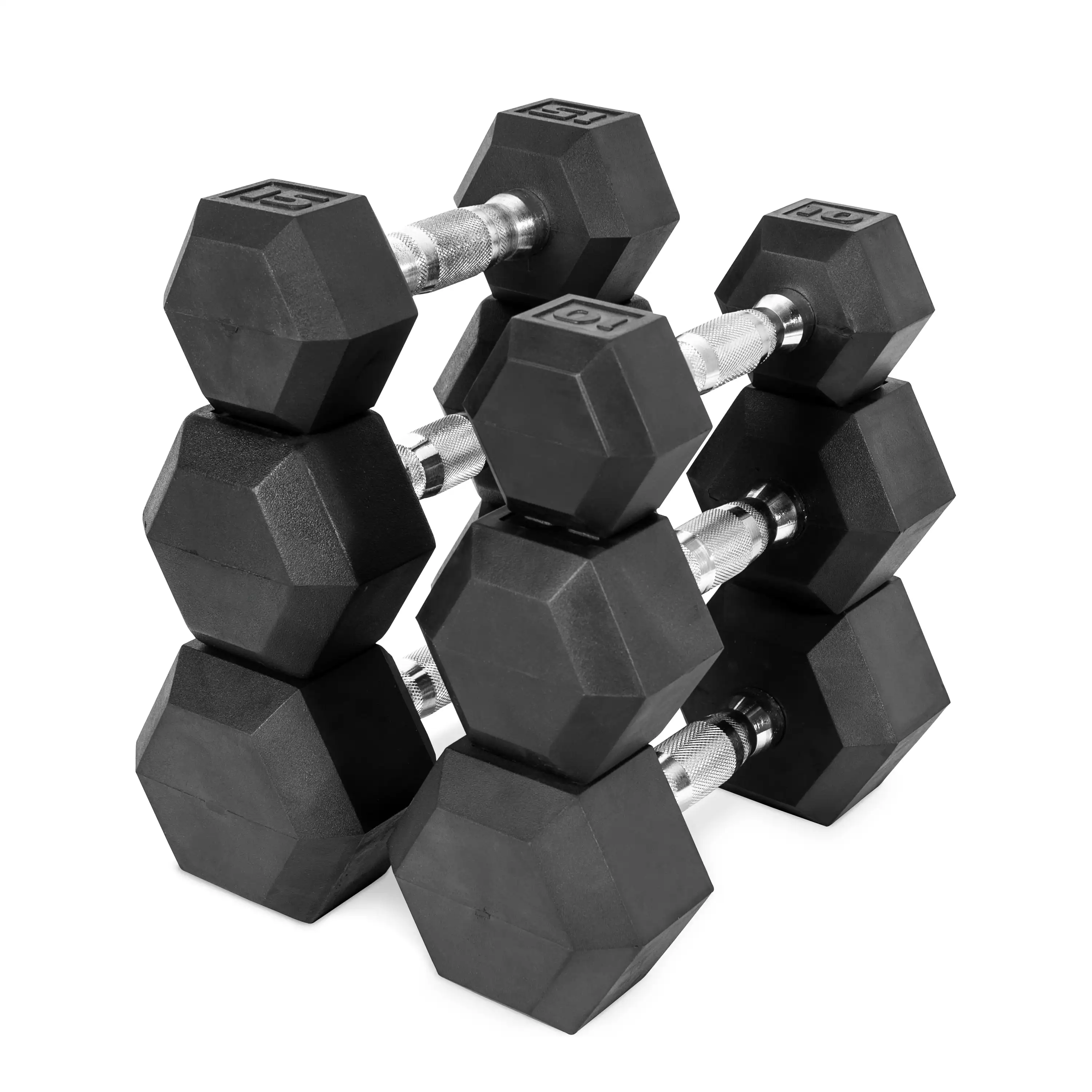 The source manufacturers wholesale gym 2.5 pounds - 150 pounds of natural rubber hexagonal dumbbells can be used at home