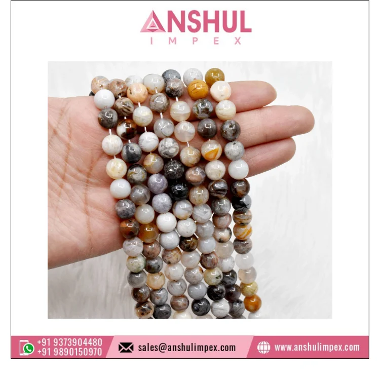 Top Selling Gemstone Decoration Factory Sale Bamboo Leaf 8mm Round Beads from Reliable Supplier