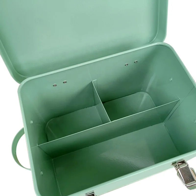 Metal Gardening Storage box Organizer Seed box With Dividers and Latches