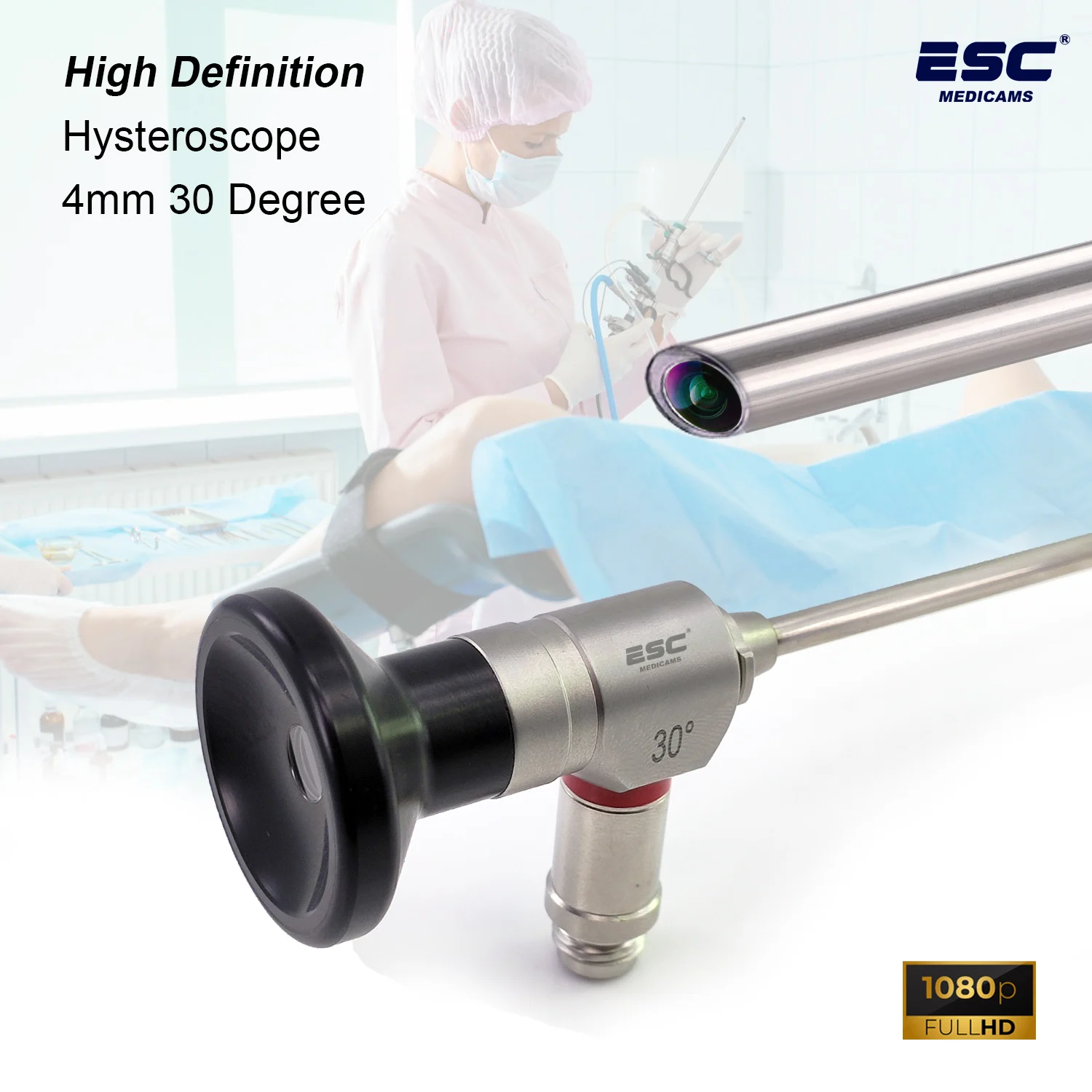 Hysteroscope 4mm 30 Degree Rigid Endoscope Urology Surgical Instruments Full HD Optics 1080p