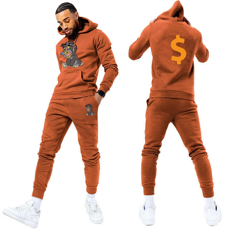 Custom Label Sweat Suits Streetwear Mens Sweatsuit Sweatpants And Hoodie Set Slim Fit Tracksuit  private label jogger sets