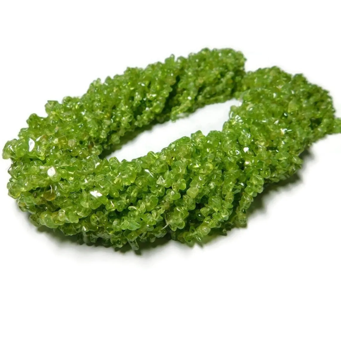 Natural Green Peridot Chips Shape Loose Gemstone Beads 4-5mm Green Stone Irregular Form Beads For Jewelry Making Factory Price