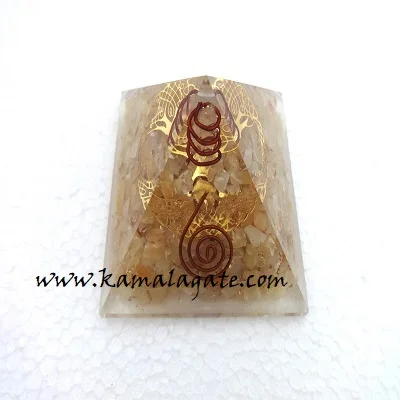 Handmade Natural Stone Red Jasper Orgone Pyramid with Crystal and Copper Benefits for Reiki & Healing Decorative