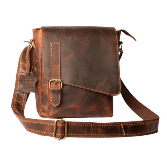 Buy Full Grain Leather Messenger Bag For Men And Women Shoulder Bags Manufacture in India At Low Prices