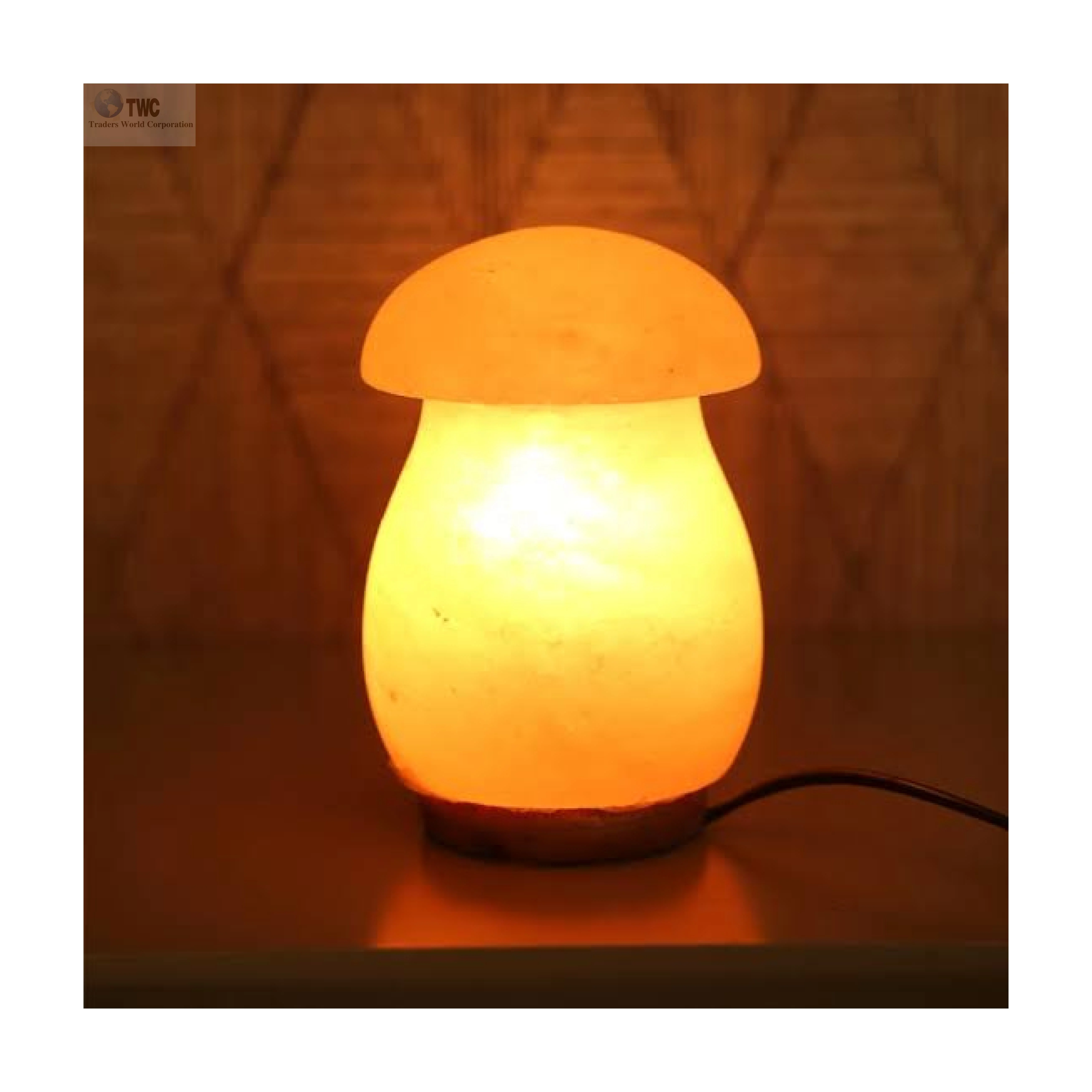 Butiful Shape  and  Accurate Size of Crystal Mushroom Salt Lamp With Wood Base Available at Wholesale Price Direct From Factory