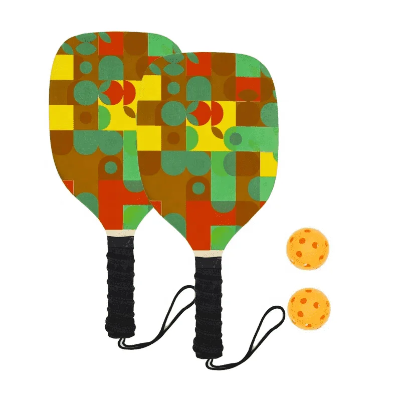 Portable Pickleball Paddle Set Beach Racket Lightweight Racket Ball Cricket Bat Kit With 2 Paddles 2 Balls 1 Net Bag
