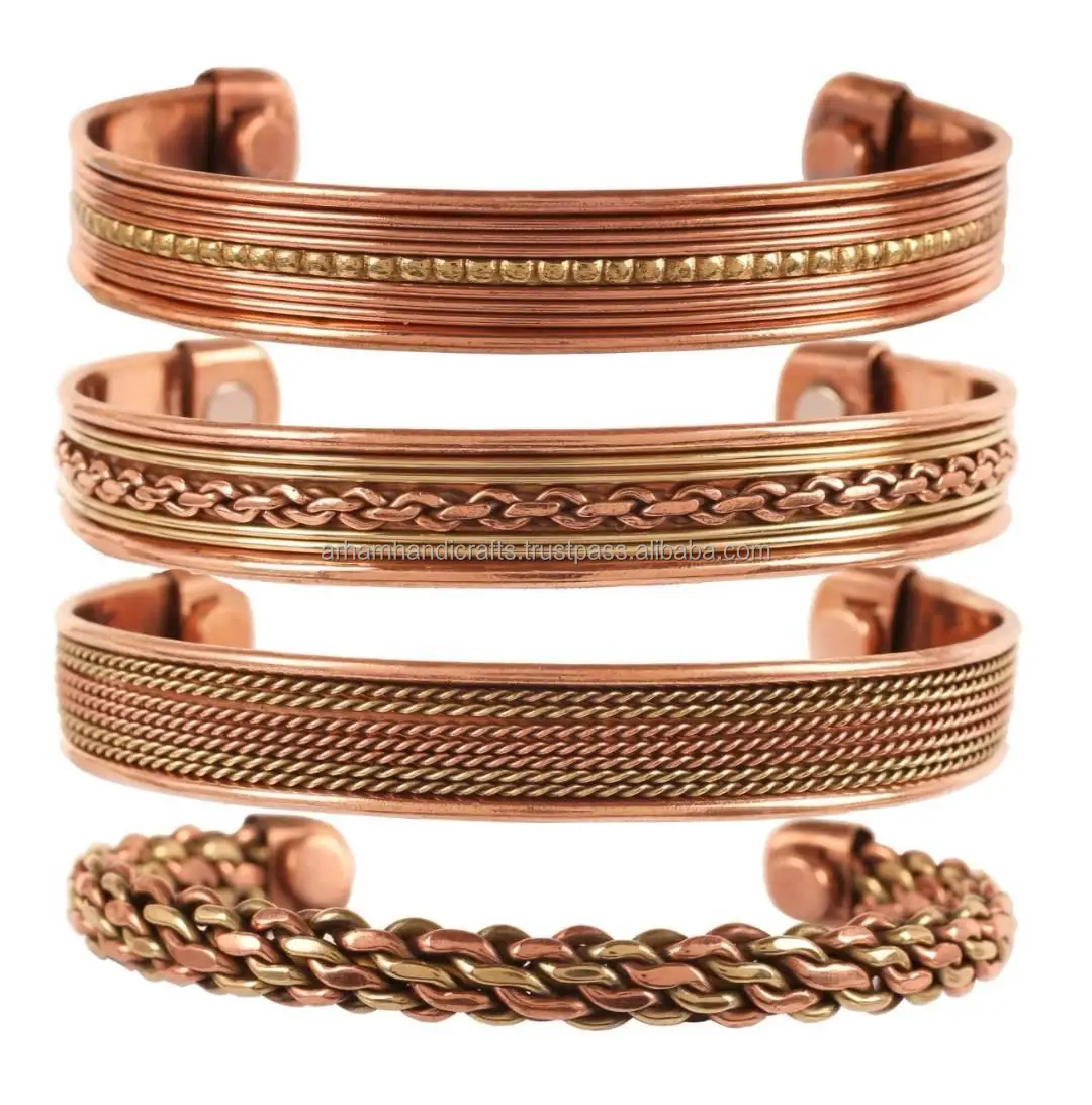 Copper Bracelet Men Women Magnets Cuff Magnetic All Design Copper Bangle Personalised Engraved Bracelet by LUXURY CRAFTS